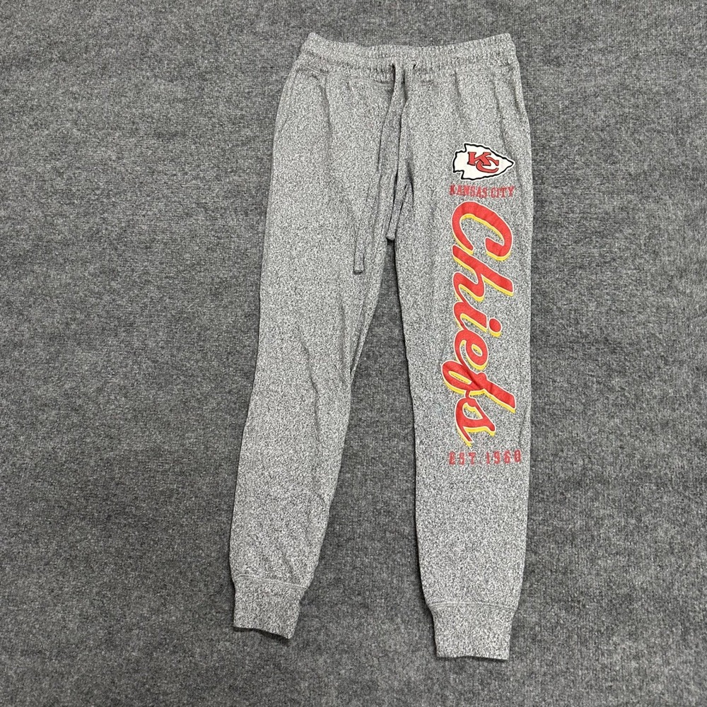 NFL Team Apparel Pajama Pants Womens S Gray Kansas City Chiefs Jogger Lounge